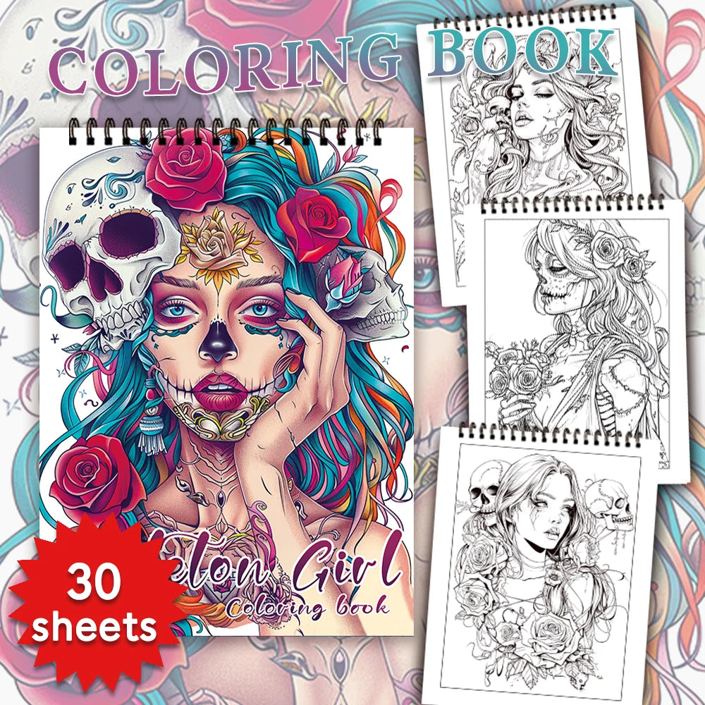 Spiral Coloring Book for Adults – 30 Thick No-Bleed Pages