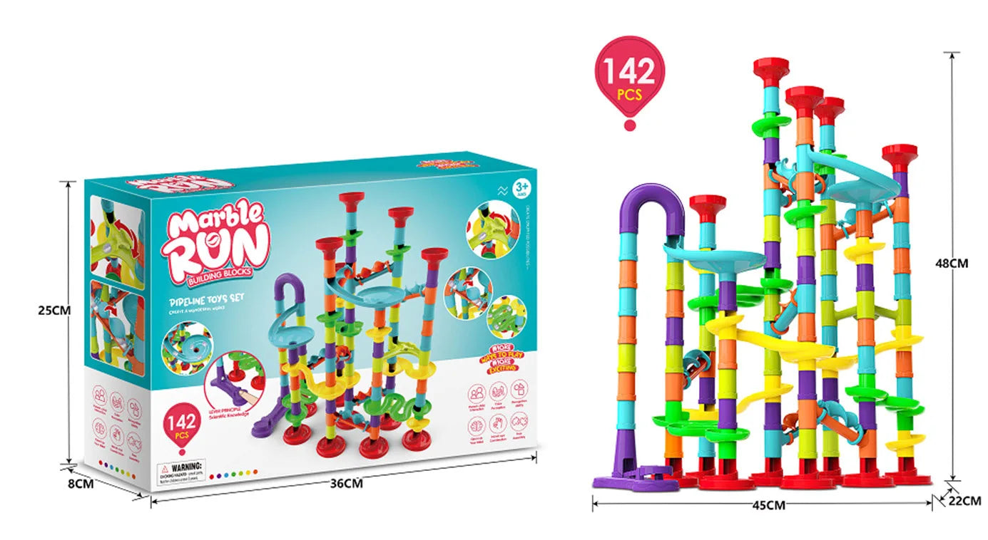 Marble Run Building Set for Kids – DIY 3D Maze Coaster Toy