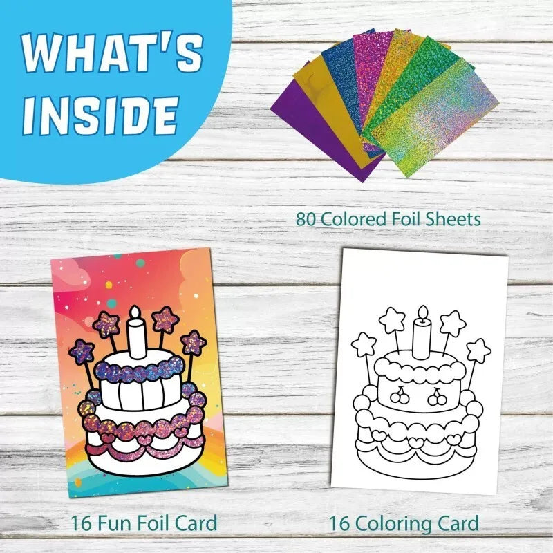 Foil Art Coloring Book Sparkly creative activity for kids
