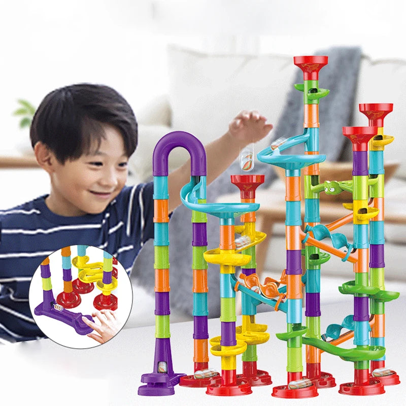 Marble Run Building Set for Kids – DIY 3D Maze Coaster Toy