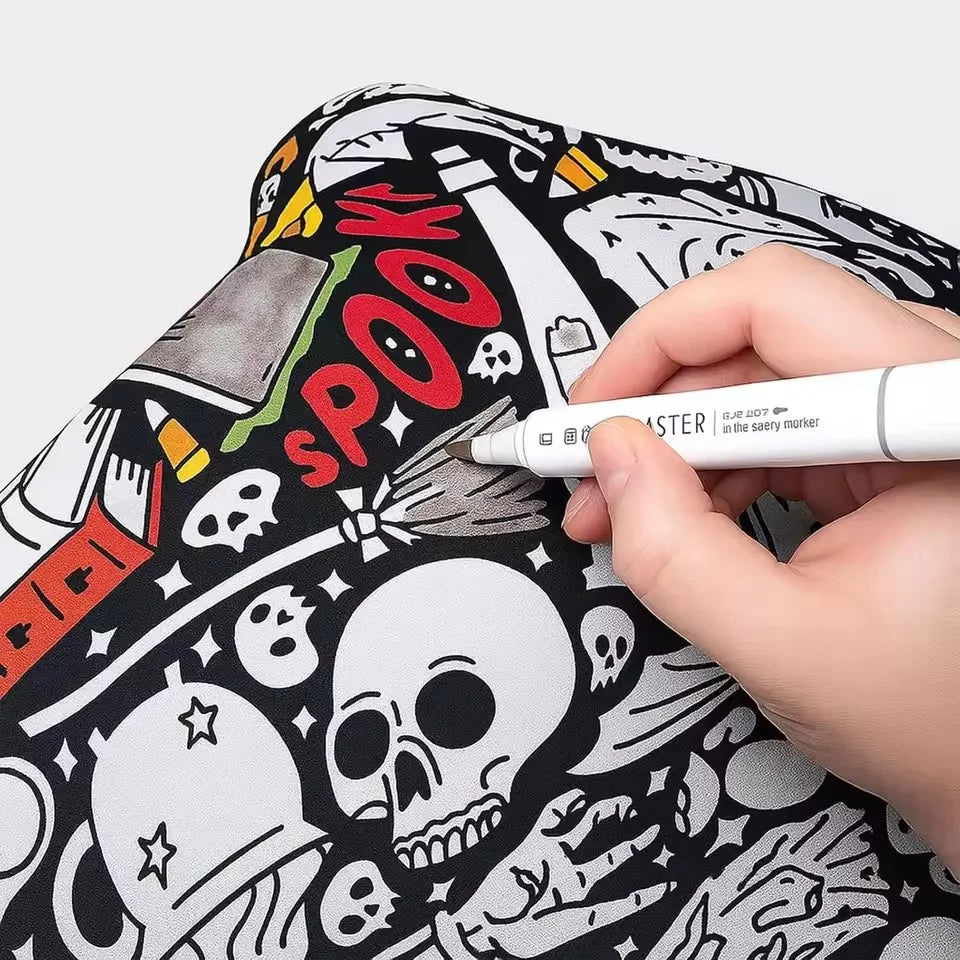 DIY Coloring Blanket 24 Color Pens Washable Reusable Soft Fleece Drawing Blanket DIY Painting Blanket for Kids Adults Home Decor