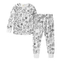 Children's DIY Pajama Sets Creative Sketch Colorful Pajama Set Long Sleeve Nightwear Baby Loungewear Clothing