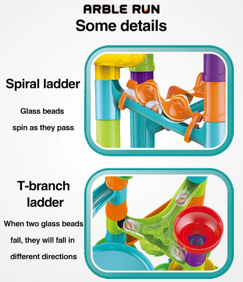 Marble Run Building Set for Kids – DIY 3D Maze Coaster Toy