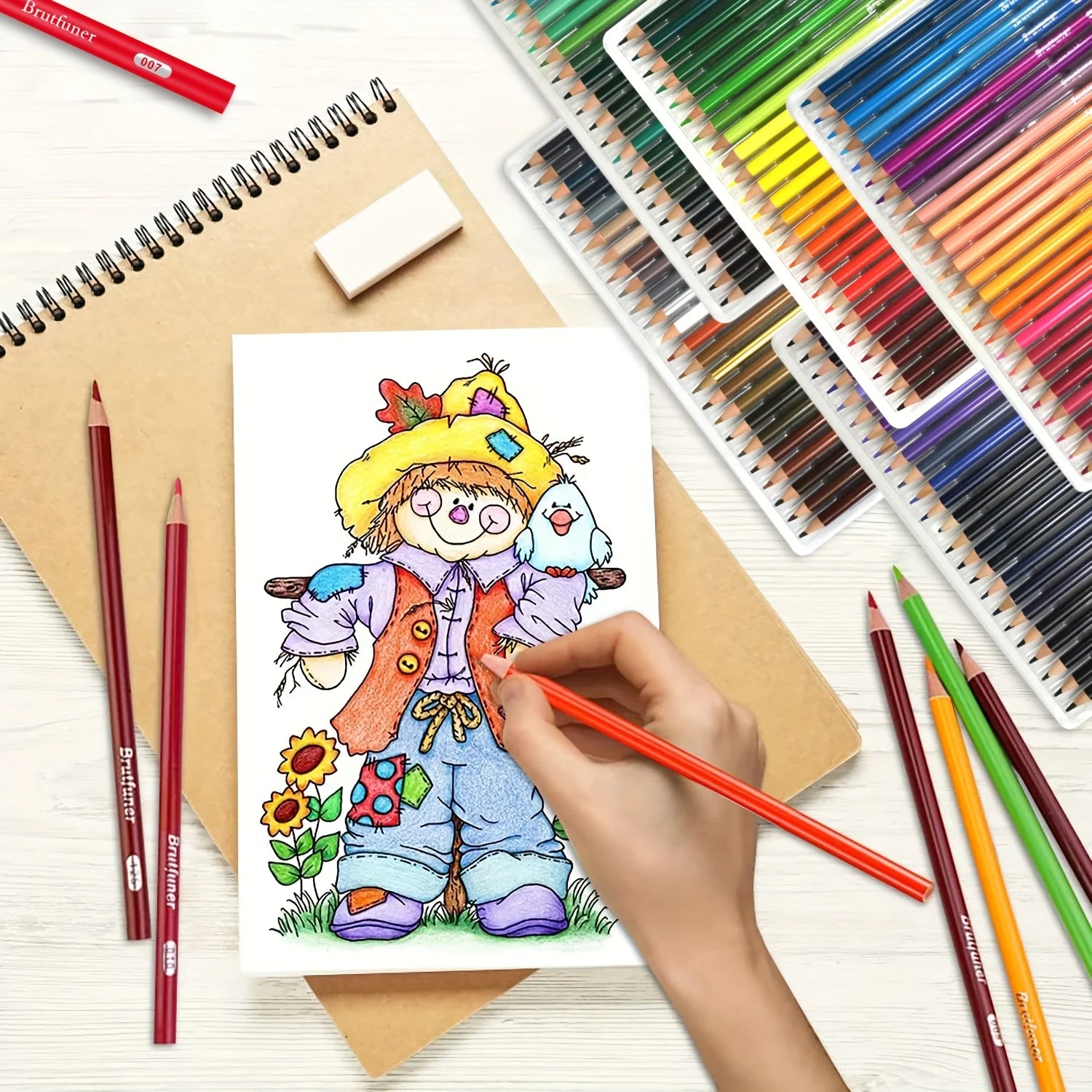 260-Color Artist Colored Pencils Set for Adult Coloring Books, Soft Core, Professional Numbered Art Drawing Pencils for Sketch