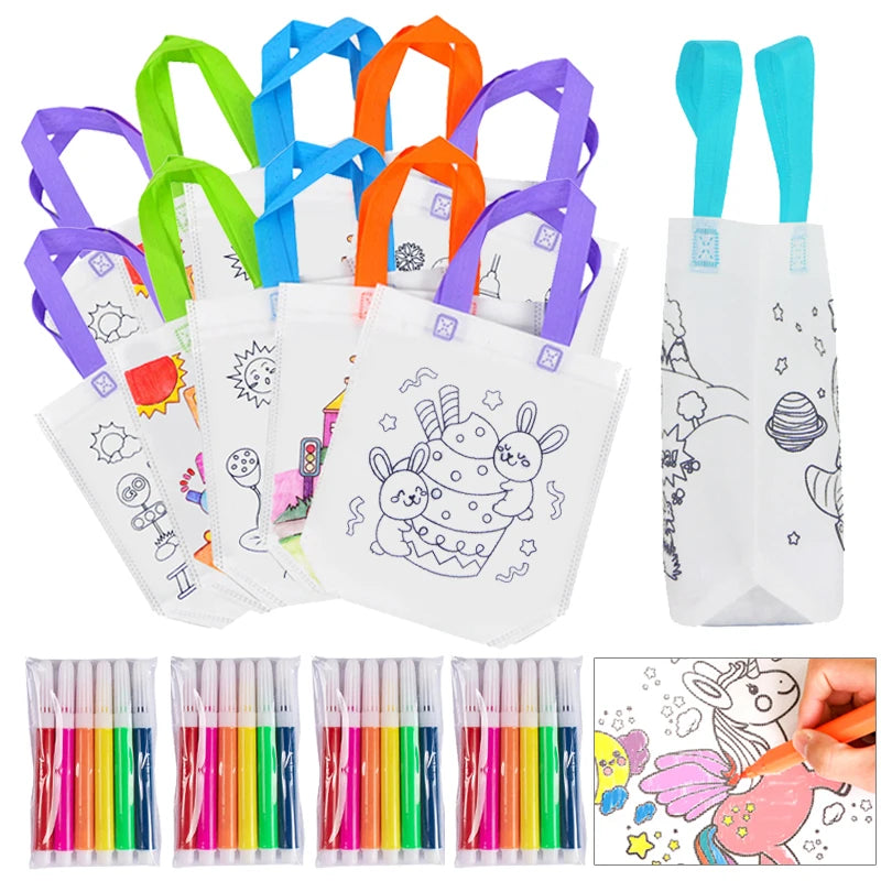 DIY Graffiti Coloring Bags for Kids – Color & Carry | TSUKI Color & Craft