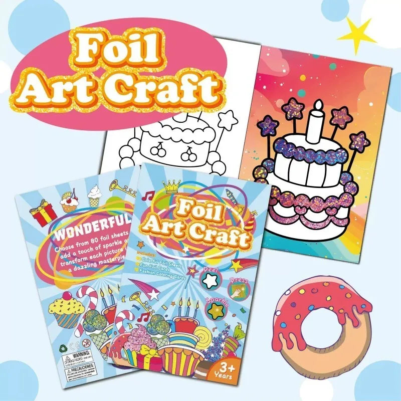 Foil Art Coloring Book Sparkly creative activity for kids