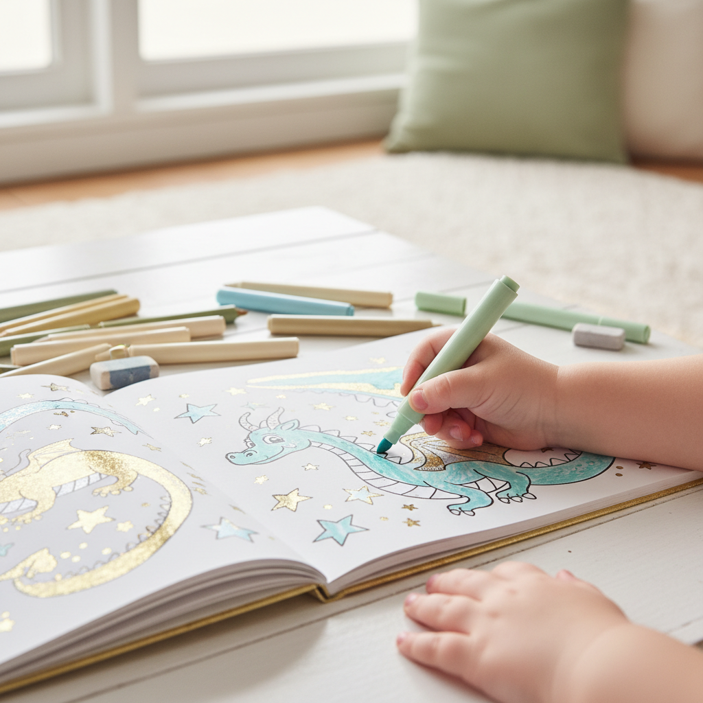 Foil Art Cartoon Coloring Book Lifestyle